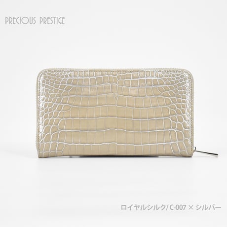 クロコダイル財布 ラウンドジップL シャイニングタイプ SCR-11806G〈目地染め全3色〉