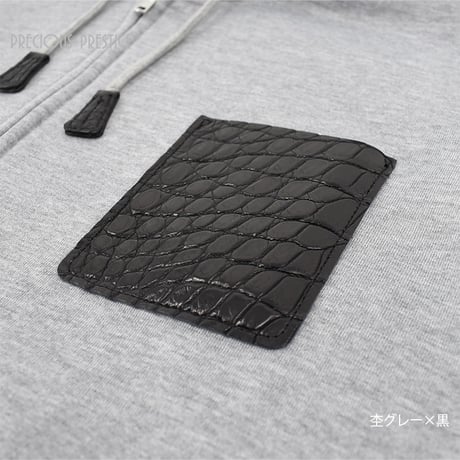 クロコポケット付きスウェットパーカー　<全2色>