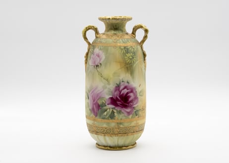 薔薇紋花瓶、1891年（米国）オールドノリタケ