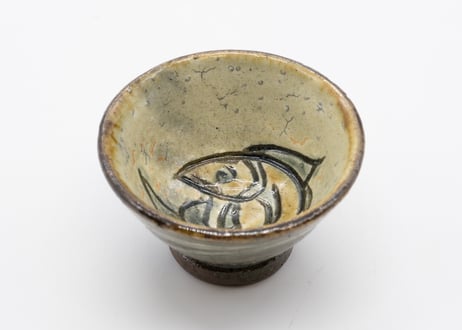 金城次郎 魚紋ぐい吞 共箱