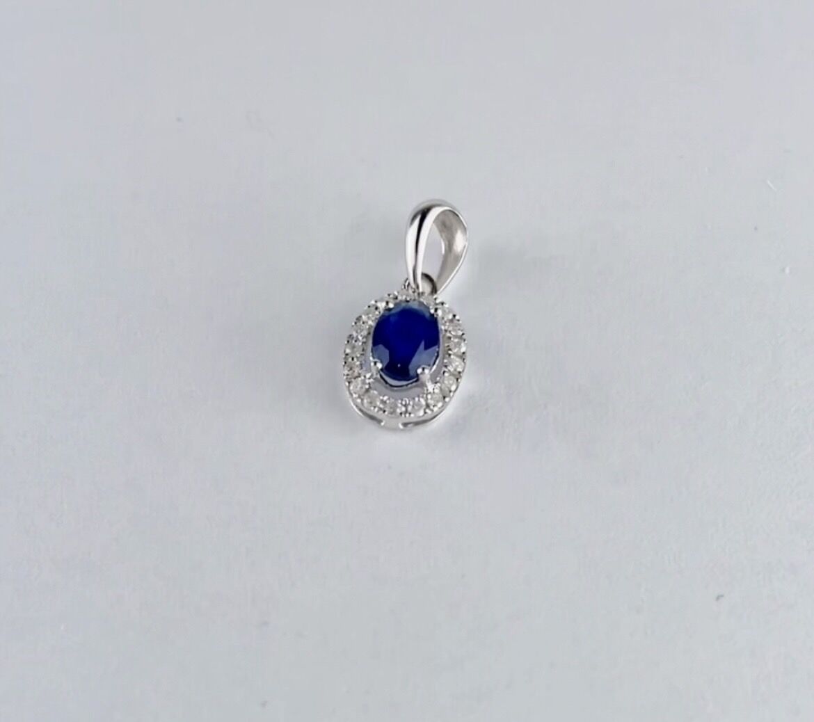 バイカラー【高級】 ブルーサファイア   ペンダントトップ k18 0.92ct