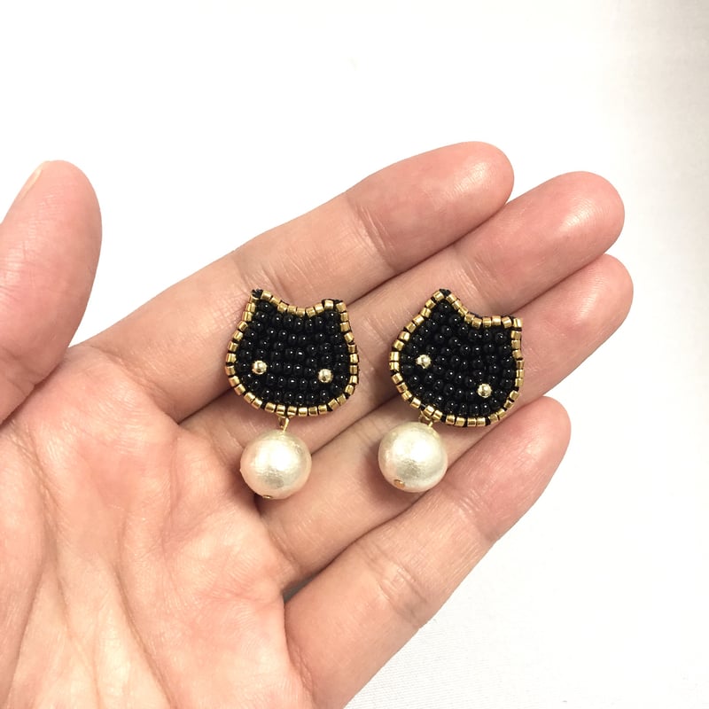 大口注文 849＊黒猫ちゃんとスイカ ハンドメイド イヤリングorピアス