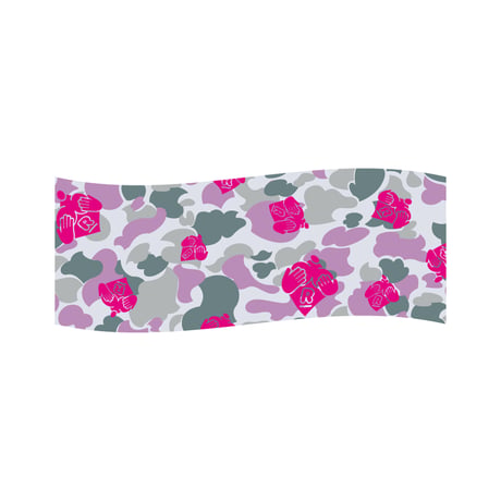 グラマラスカモ手ぬぐい（ライトグレー×グレー×パープル×ピンク）Glamorous Camouflage Tenugui