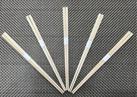 エゾ箸②　角箸(アスカ)　白巻紙　九寸(24cm)　2,500膳