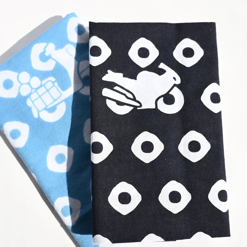 手ぬぐい バイク(黒) | 浜松注染手ぬぐい SOUHOU