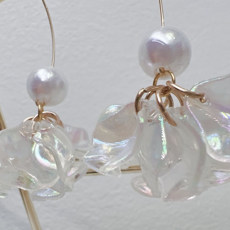 花びらのオーロラピアス・イヤリング | peth handmade accessory store
