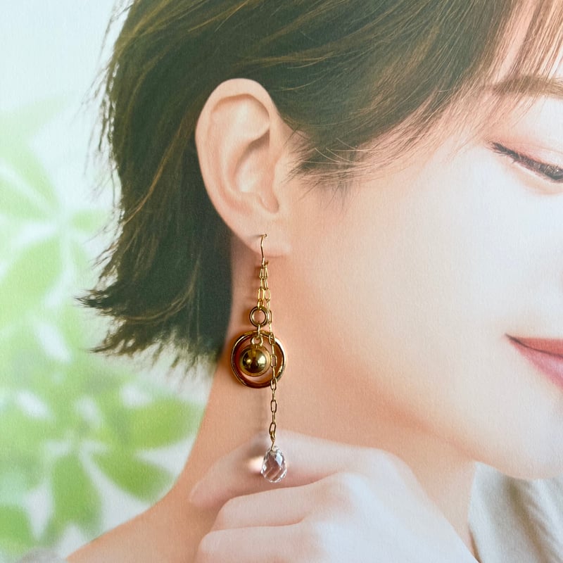 AHKAH アーカー ゴールドパールロングピアス