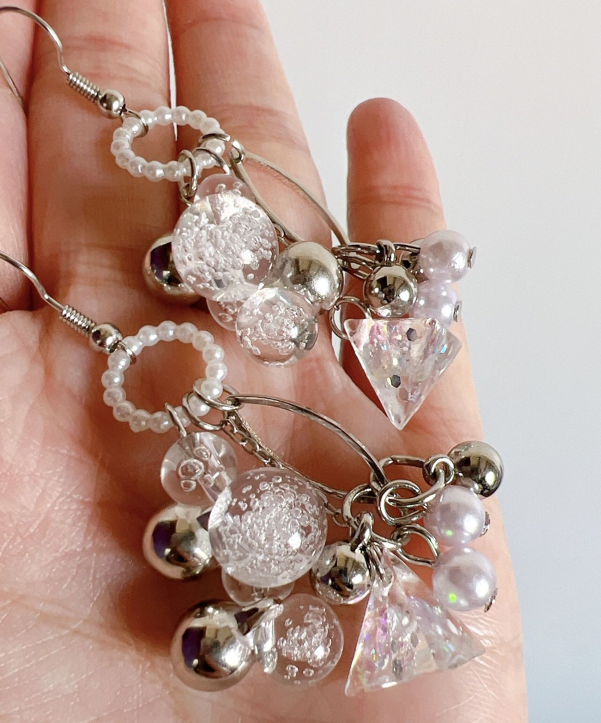 シルバークリアピアス・イヤリング | peth handmade accessory store