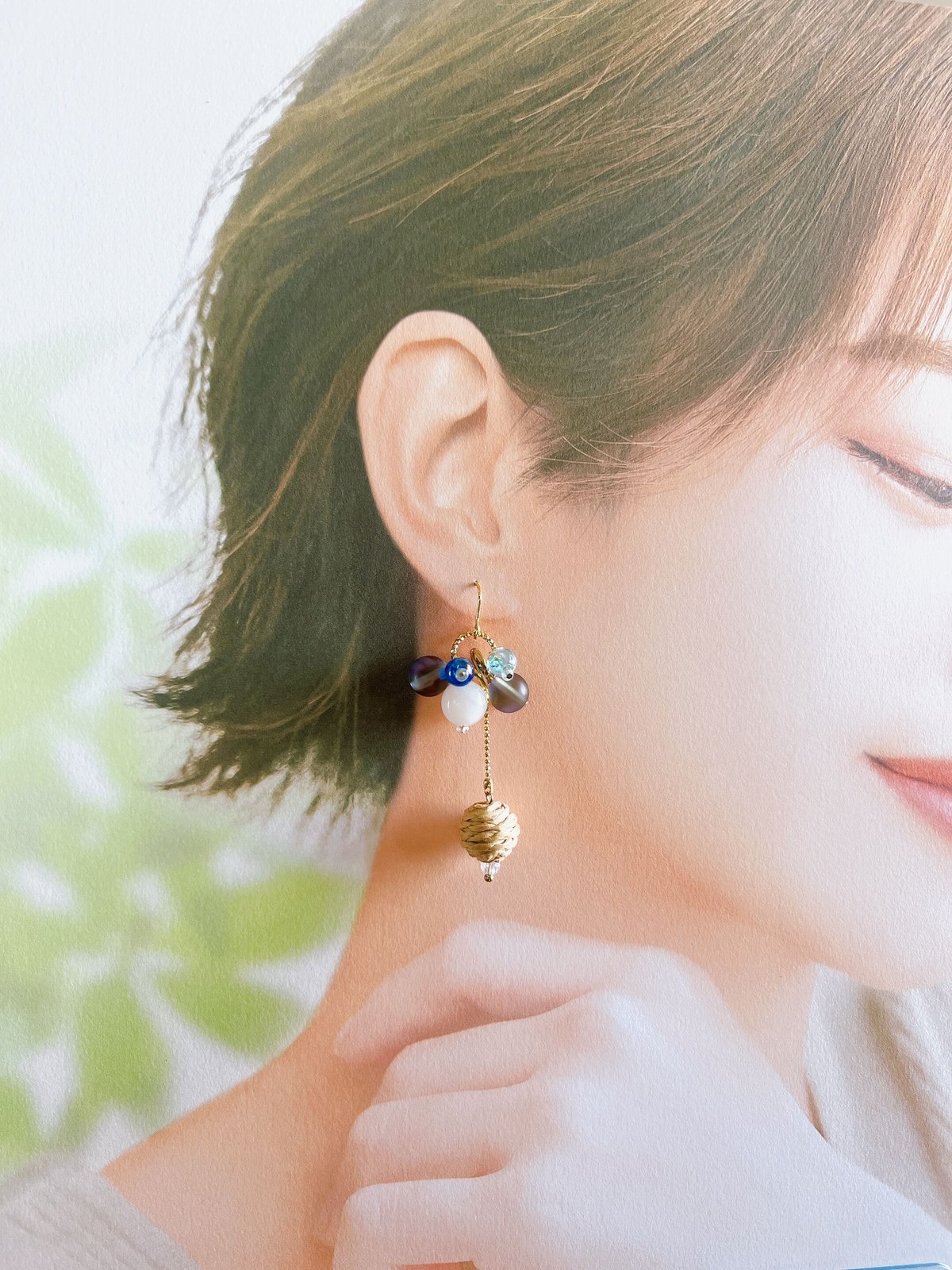 summerなブルーピアス・イヤリング | peth handmade accessory s
