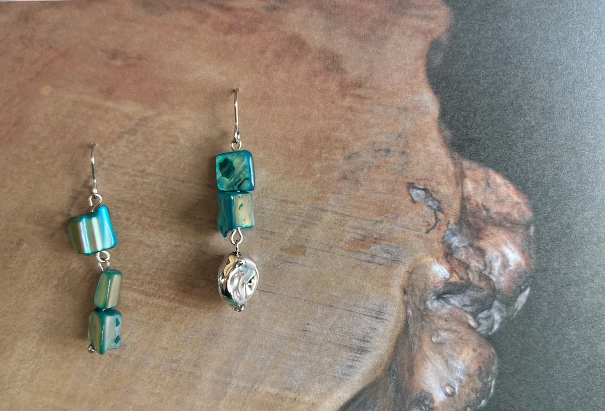 再販】ターコイズシェルピアス・イヤリング | peth handmade accessory