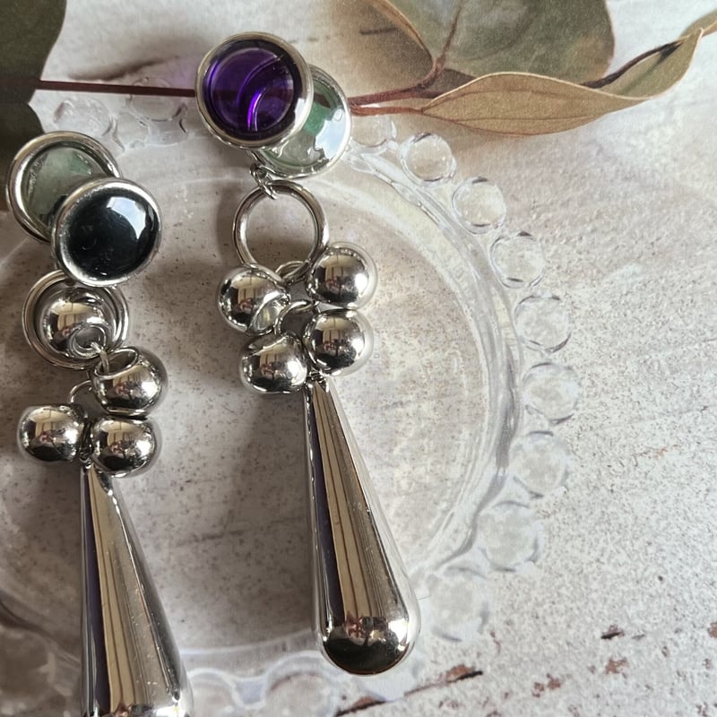 シルバーレジンピアス・イヤリング | peth handmade accessory store