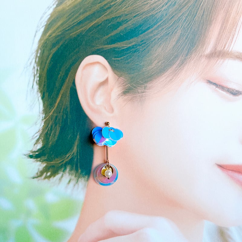 オーロラスパンコールピアス・イヤリング | peth handmade オーロラスパンコールピアス・イヤリング | peth handmade