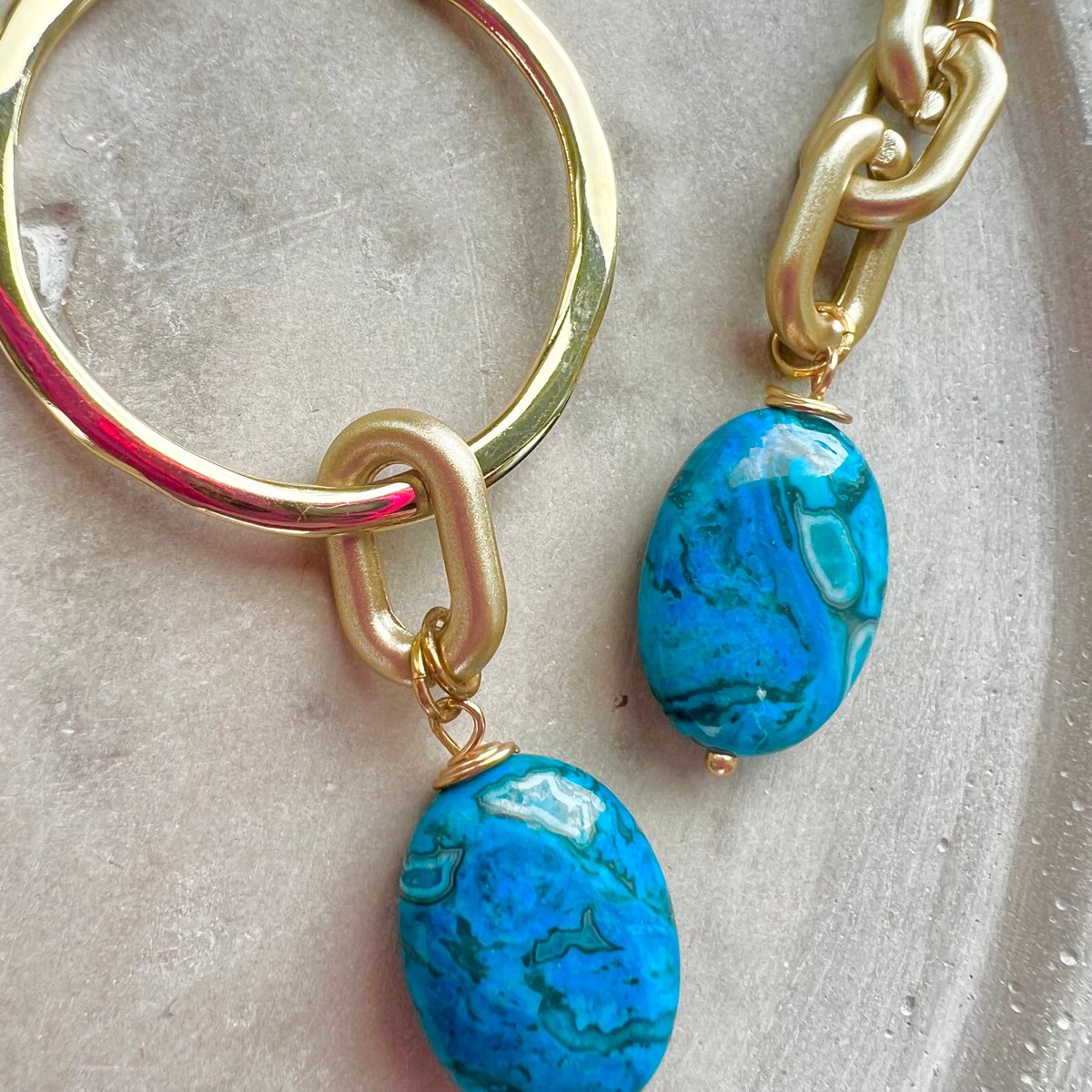 ハンドメイドイヤリング⭐︎ヴィクトリアストーン&チタニア ハンドメイドイヤリング⭐︎ヴィクトリアストーン&チタニア