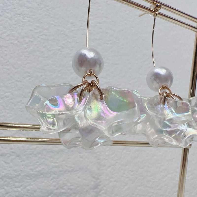 花びらのオーロラピアス・イヤリング | peth handmade accessory store