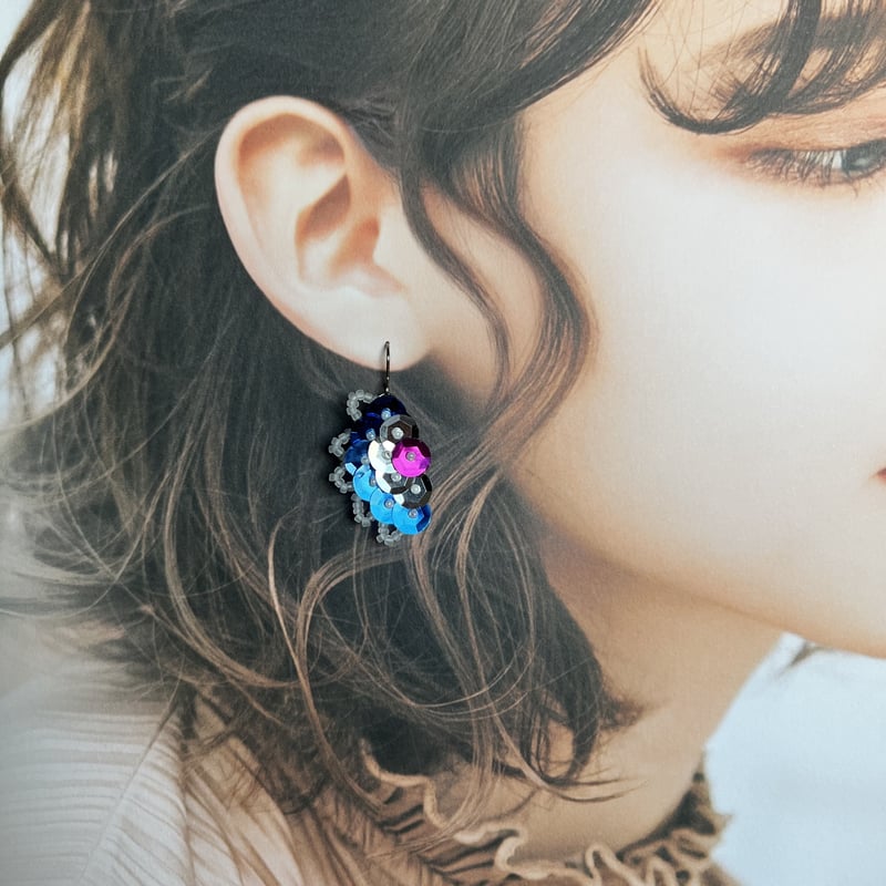スパンコールビーズピアス・イヤリング | peth handmade accessory store