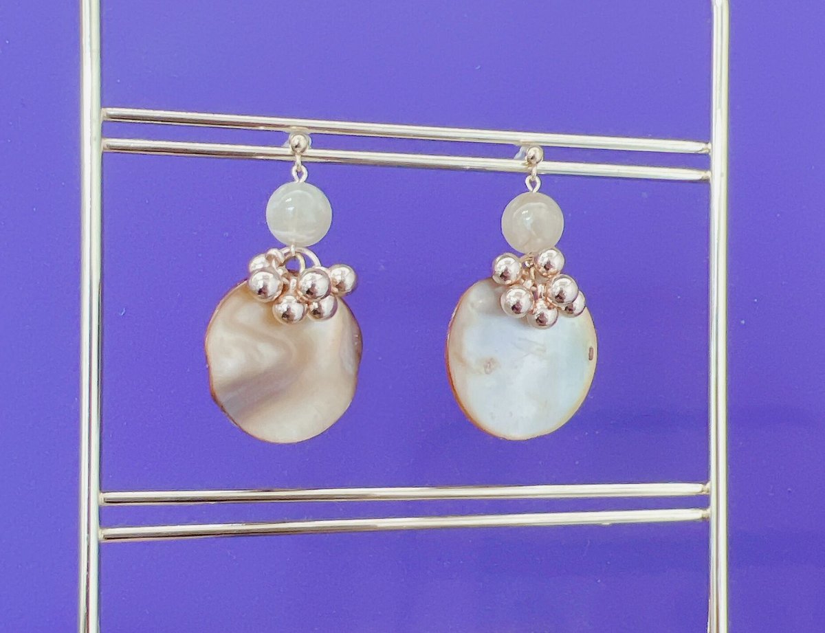 ブラウンシェルピアス・イヤリング | peth handmade accessory store