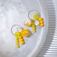 オレンジビーズピアス・イヤリング