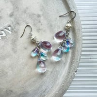 チェコガラスの紫陽花ドロップピアス・イヤリング