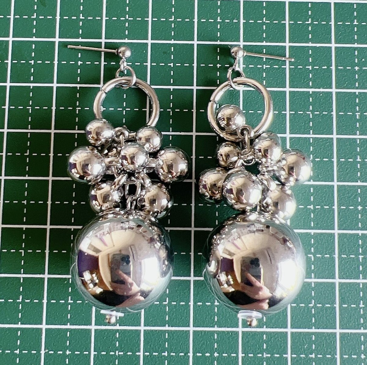 大ぶりピアス ハンドメイドピアス シルバーアクセサリーシルバー