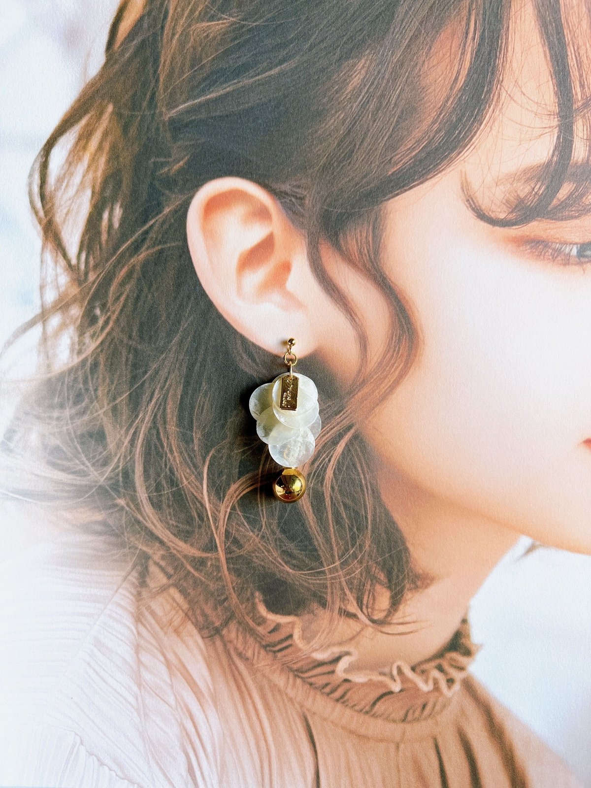 424　シェル　ピアス　イヤリング　ハンドメイド fit=scale-down,w=1200