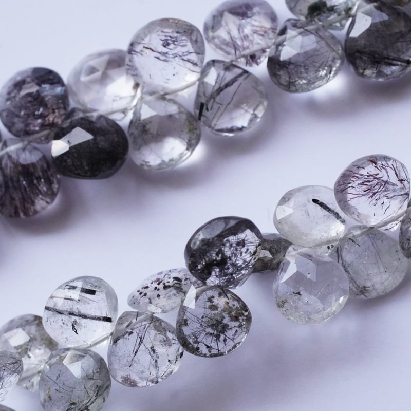 高品質】ブラックルチルインクォーツ ファセット マロン | Sea gems