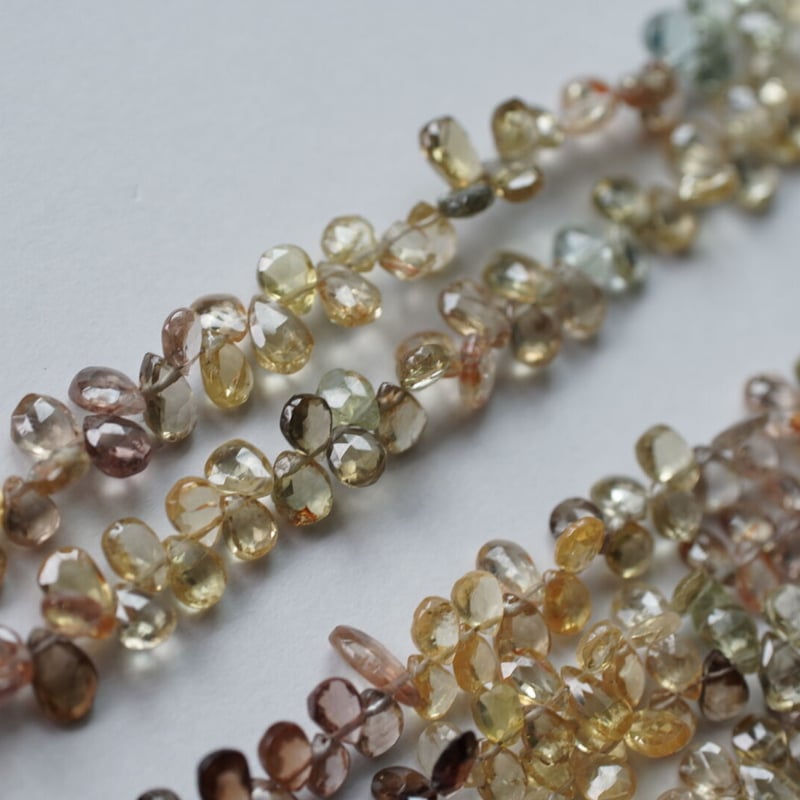 天然マルチカラージルコン・スモーキークォーツ✴︎14kgfブレスレット