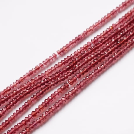 ガーネット　ファセット　ボタン（ロンデル）　3ｍｍ