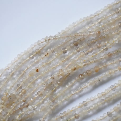 ゴールデンルチル　ファセット　ボタン　4mm