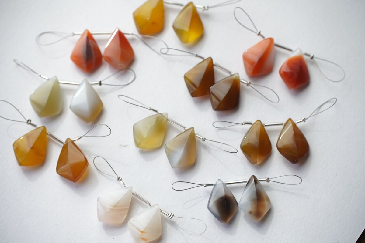 ポメころび様✴︎モンタナアゲート＆パープルアゲート＊イヤリング