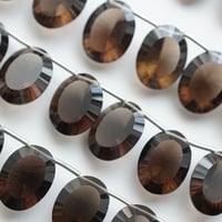 スモーキークォーツ　ルースカット　コンケーブ　オーバル