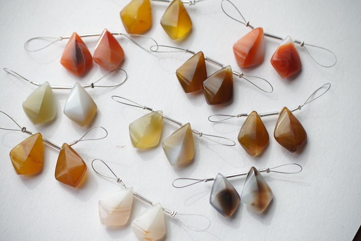 ポメころび様✴︎モンタナアゲート＆パープルアゲート＊イヤリング ポメころび様✴︎モンタナアゲート＆パープルアゲート＊イヤリング