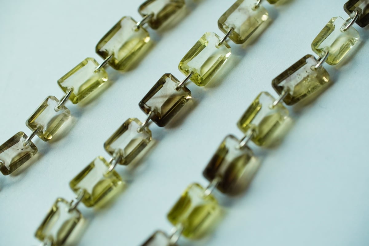 バイカラーレモンスモーキークォーツ14kgfチャーム2個セットG-099