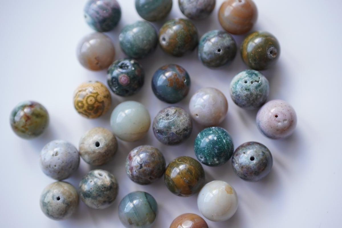 粒販売】オーシャンジャスパー スムースラウンド 12mm | Sea gems