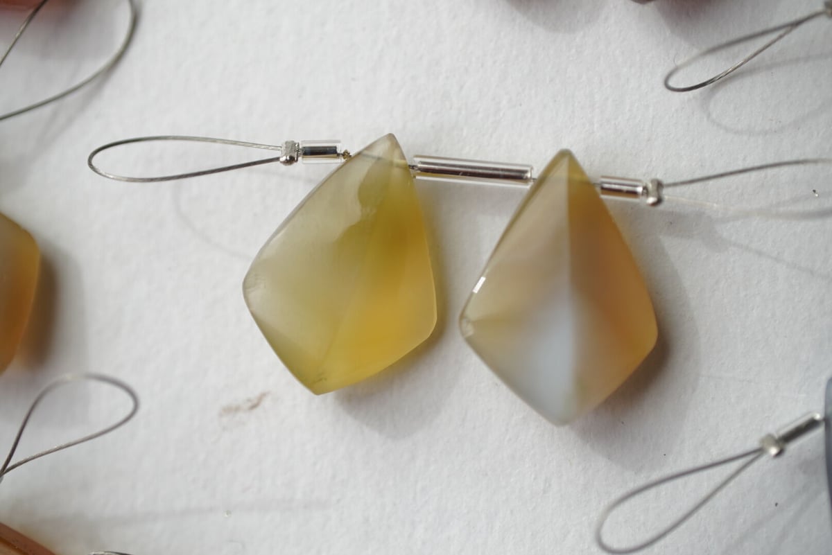 ポメころび様✴︎モンタナアゲート＆パープルアゲート＊イヤリング ポメころび様✴︎モンタナアゲート＆パープルアゲート