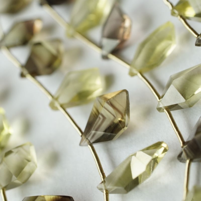 訳有り】スピンドルカット バイカラーレモンクォーツ | Sea gems