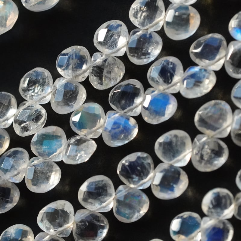 高品質・透明感抜群】レインボームーンストーン ファセット マロン