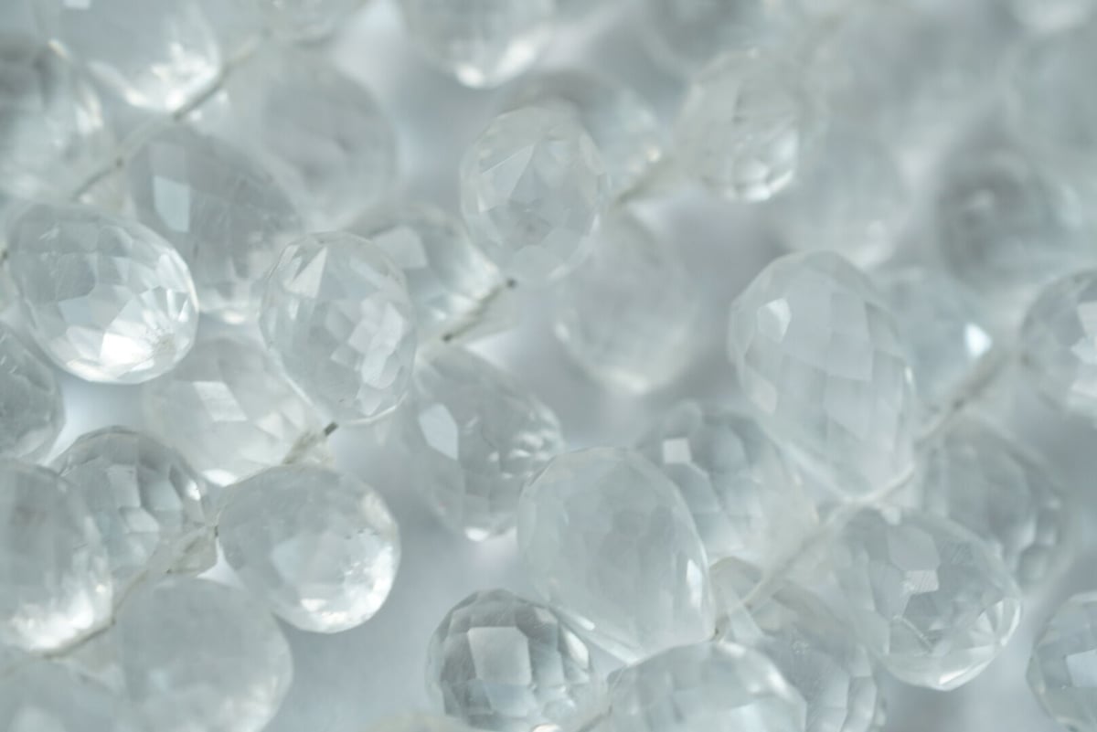 天然水晶 ドロップ ブリオレットカット | Sea gems