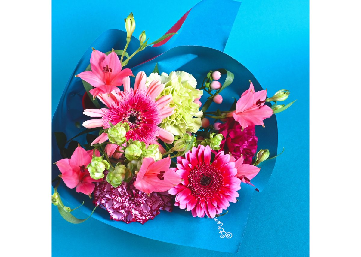 切花　２セット　多様な花のブーケ 生花】バラとスターチスの2wayスワッグ/ブーケ(選んで作れる2