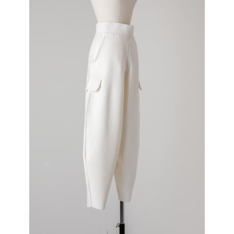 KNIT COCOON PANTS/White