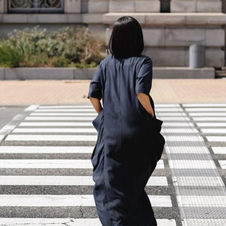 DOUBLE POCKET DRESS/Navy
