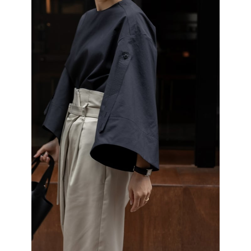WASHABLE OVAL BLOUSE/Black | FREY