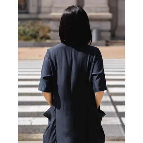 DOUBLE POCKET DRESS/Navy