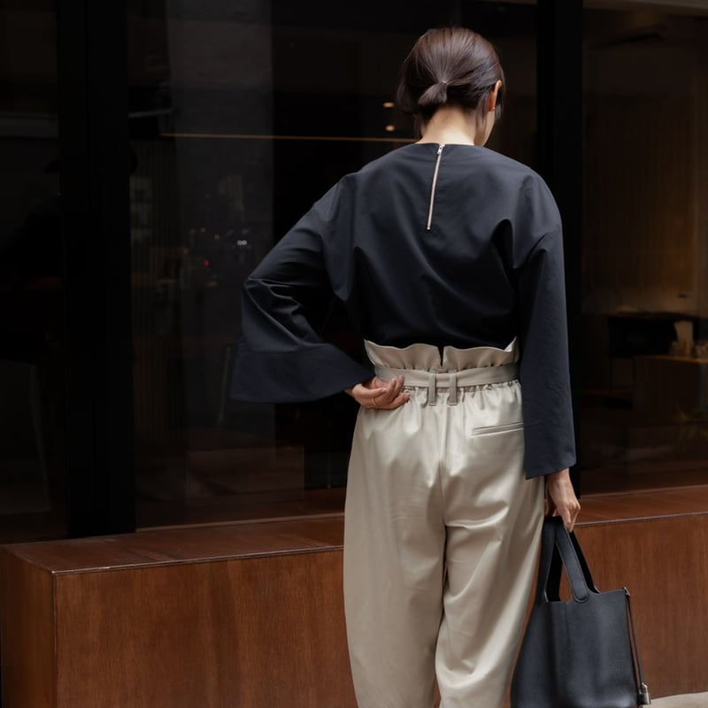WASHABLE OVAL BLOUSE/Black | FREY