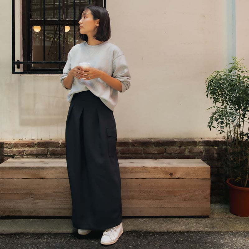 EASY COCOON SKIRT / Black   FREY