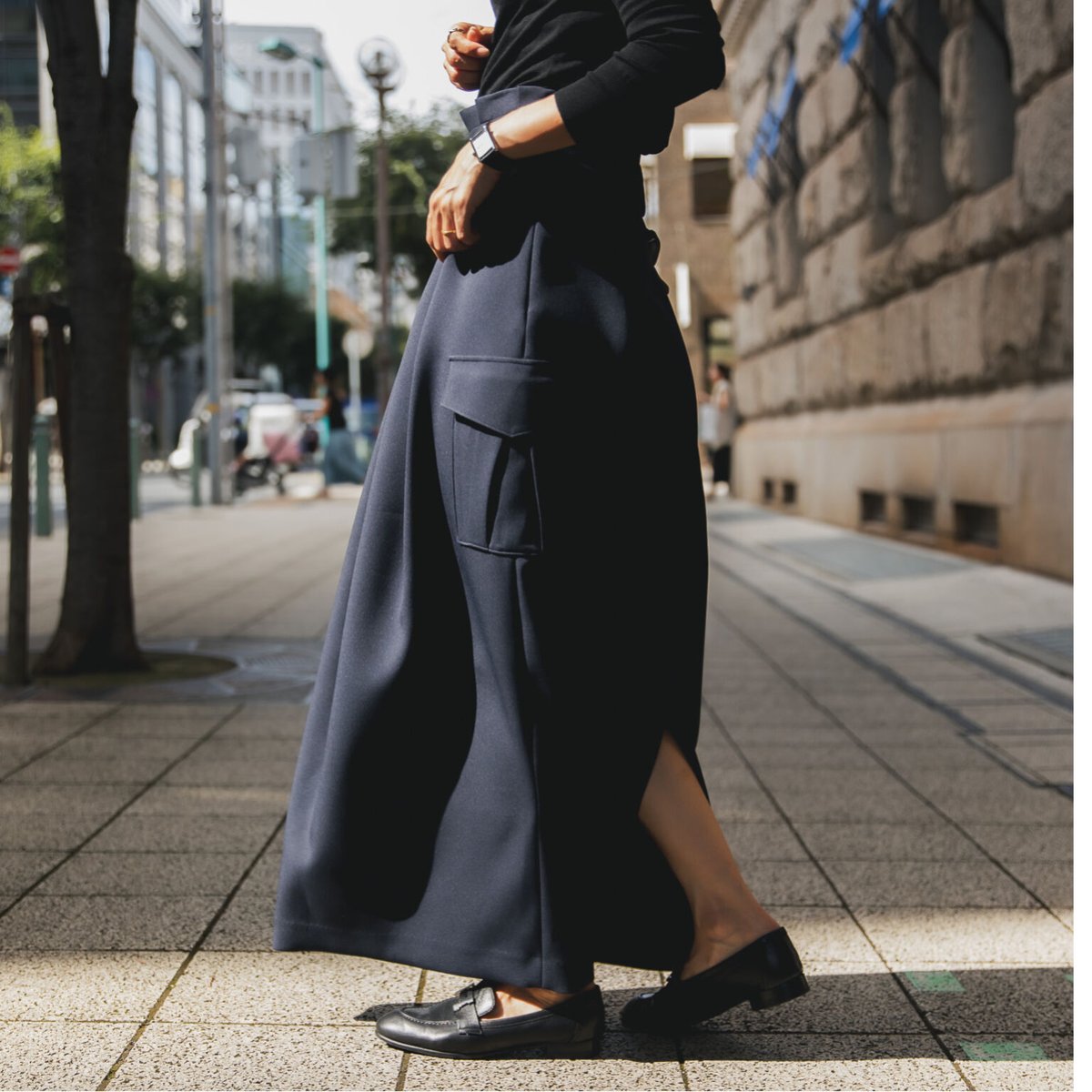 EASY COCOON SKIRT/Navy | FREY EASY COCOON SKIRT/Navy | FREY