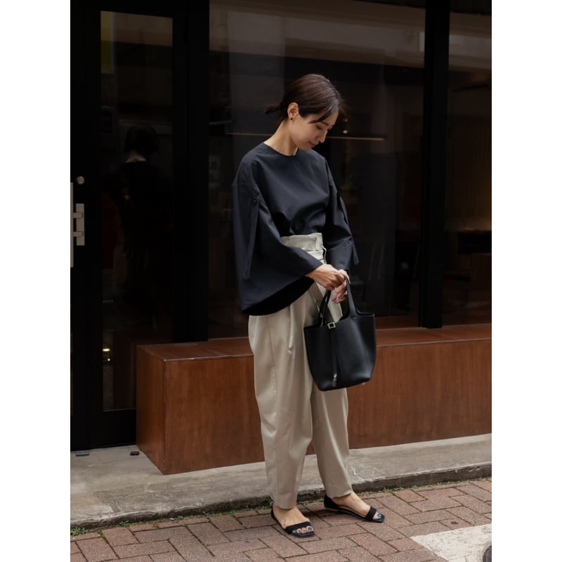 WASHABLE OVAL BLOUSE/Black | FREY
