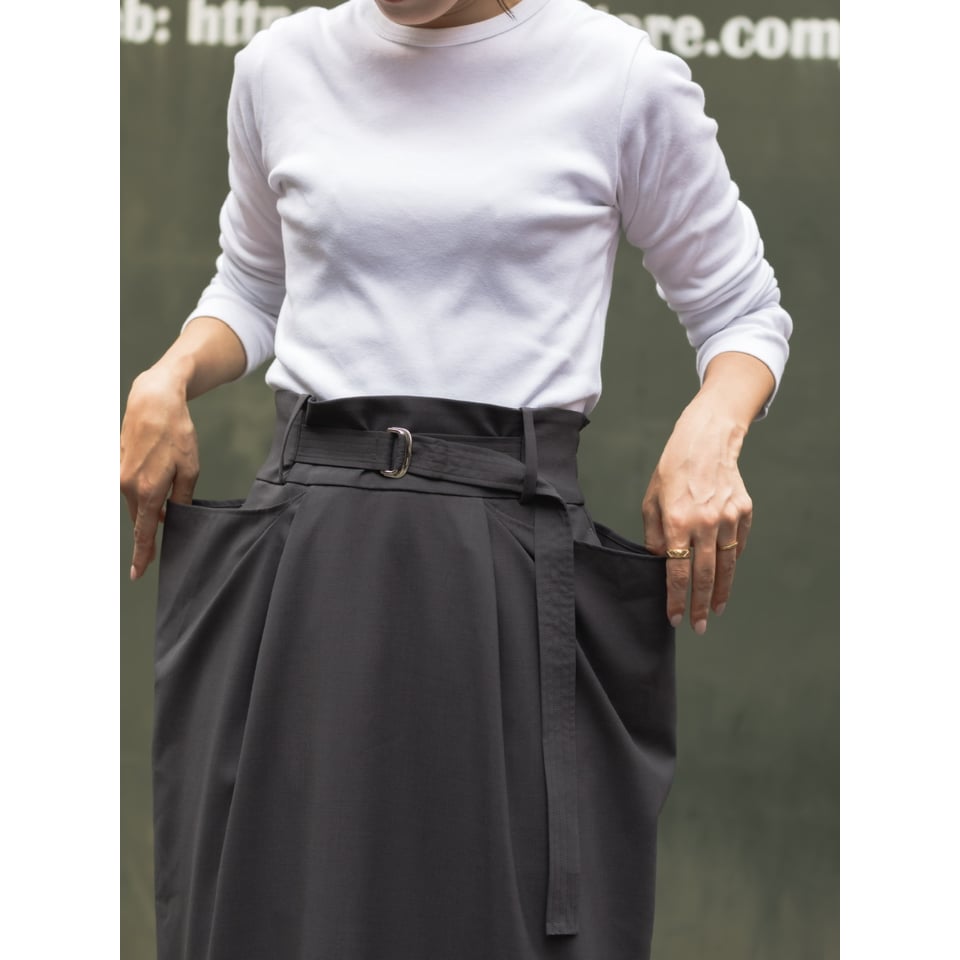 DOUBLE POCKET SKIRT/Iron gray | FREY DOUBLE POCKET SKIRT/Iron gray | FREY