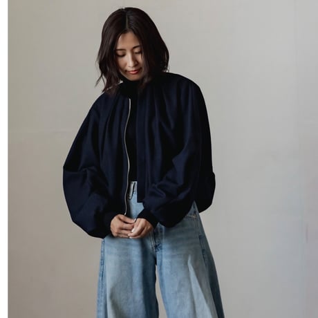 AIR TWEED BLOUSON / Navy