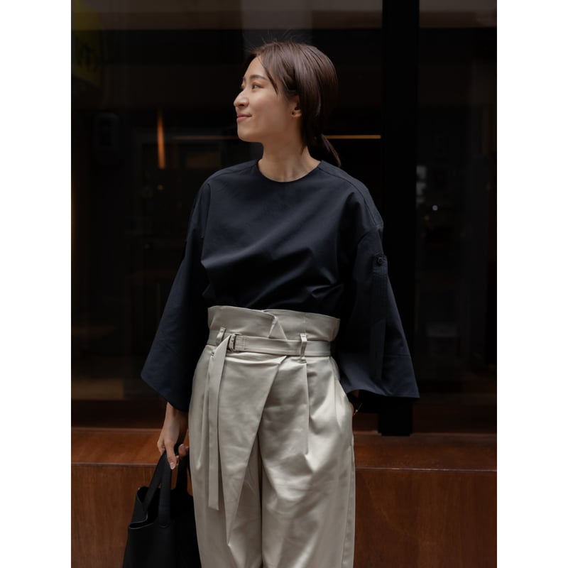 WASHABLE OVAL BLOUSE/Black | FREY