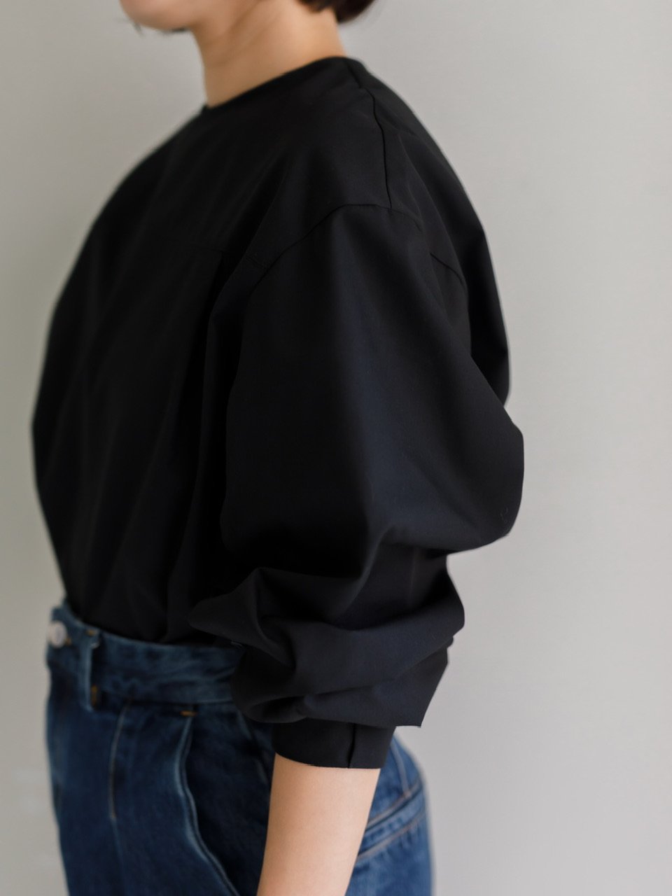 BASE LONG BLOUSE/Black | FREY 